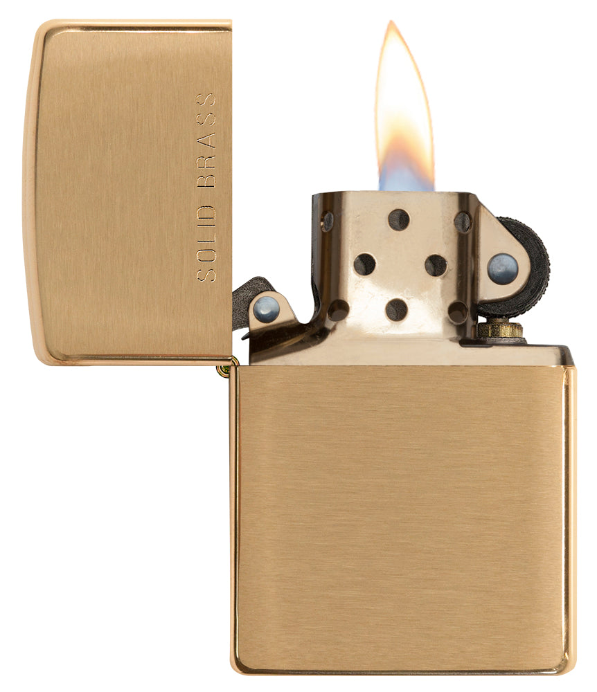 204/BRUSHED BRASS W/SOLID BRASS ENGRAVED (BRICHETA ZIPPO)