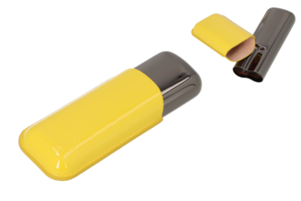 ETUI TRABUC ANGELO 2S PIELE GALBENA. METAL ANTRACIT . LUNGIME 15CM