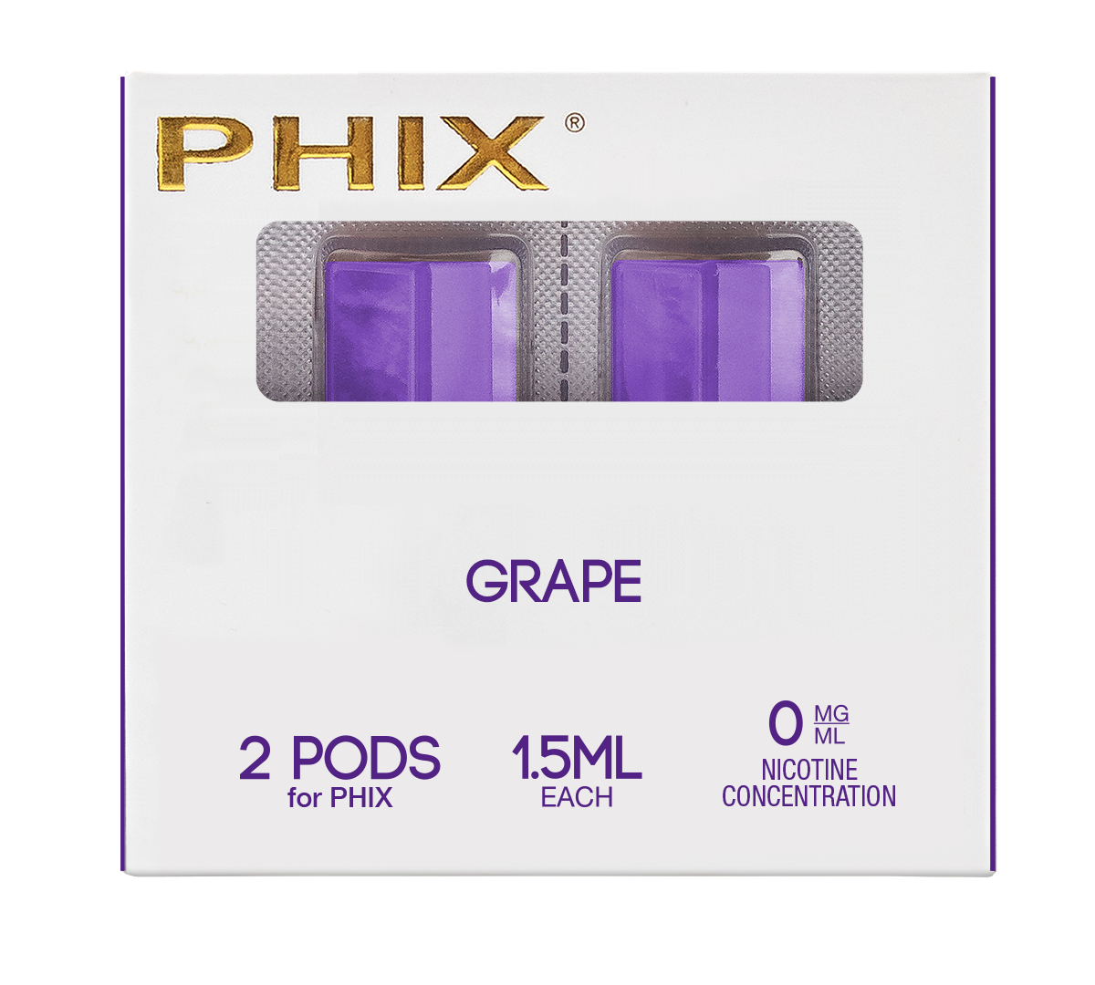 Phix PODS 2 PACK ( 2x 1.5 ml ) 0 MG Grape