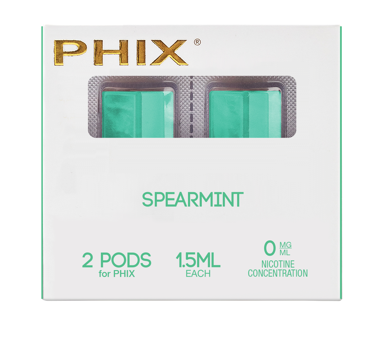 Phix PODS 2 PACK ( 2x 1.5 ml ) 0 MG Spearmint