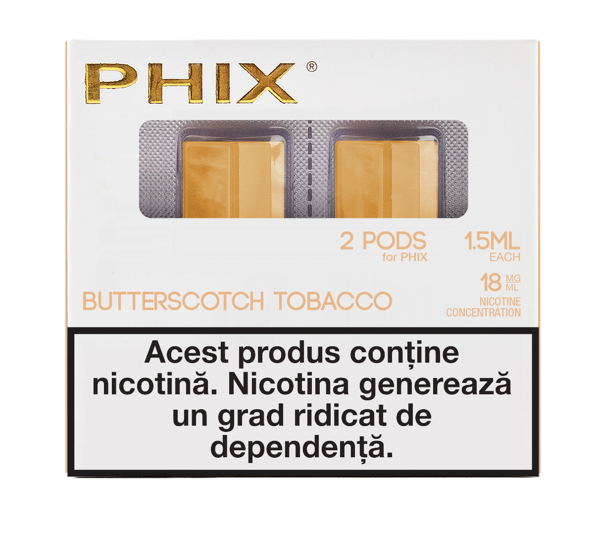 Phix PODS 2 PACK ( 2x 1.5 ml ) 18 MG Butterscotch