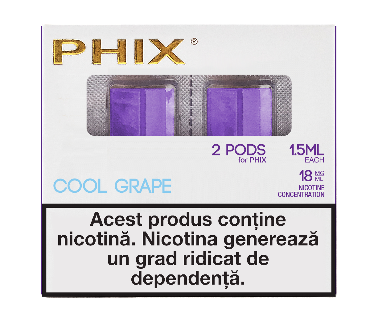 PHIX PODS 2 PACK ( 2X 1.5 ML ) 18 MG COOL GRAPE