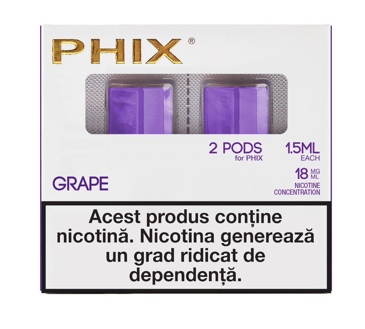 Phix PODS 2 PACK ( 2x 1.5 ml ) 18 MG Grape
