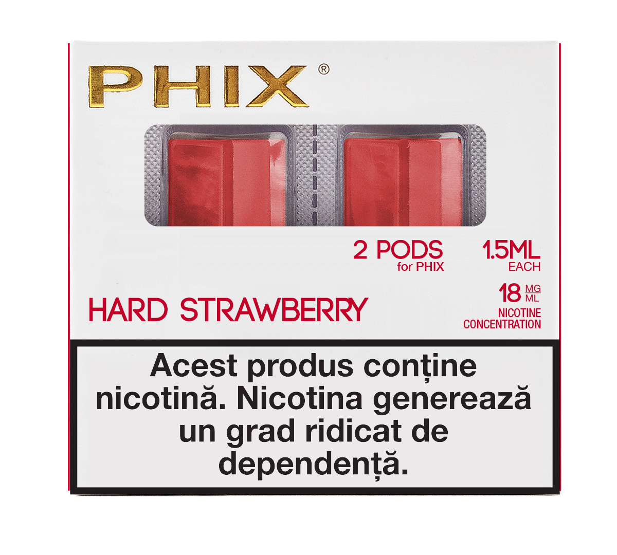 Phix PODS 2 PACK ( 2x 1.5 ml ) 18 MG Hard Strawberry