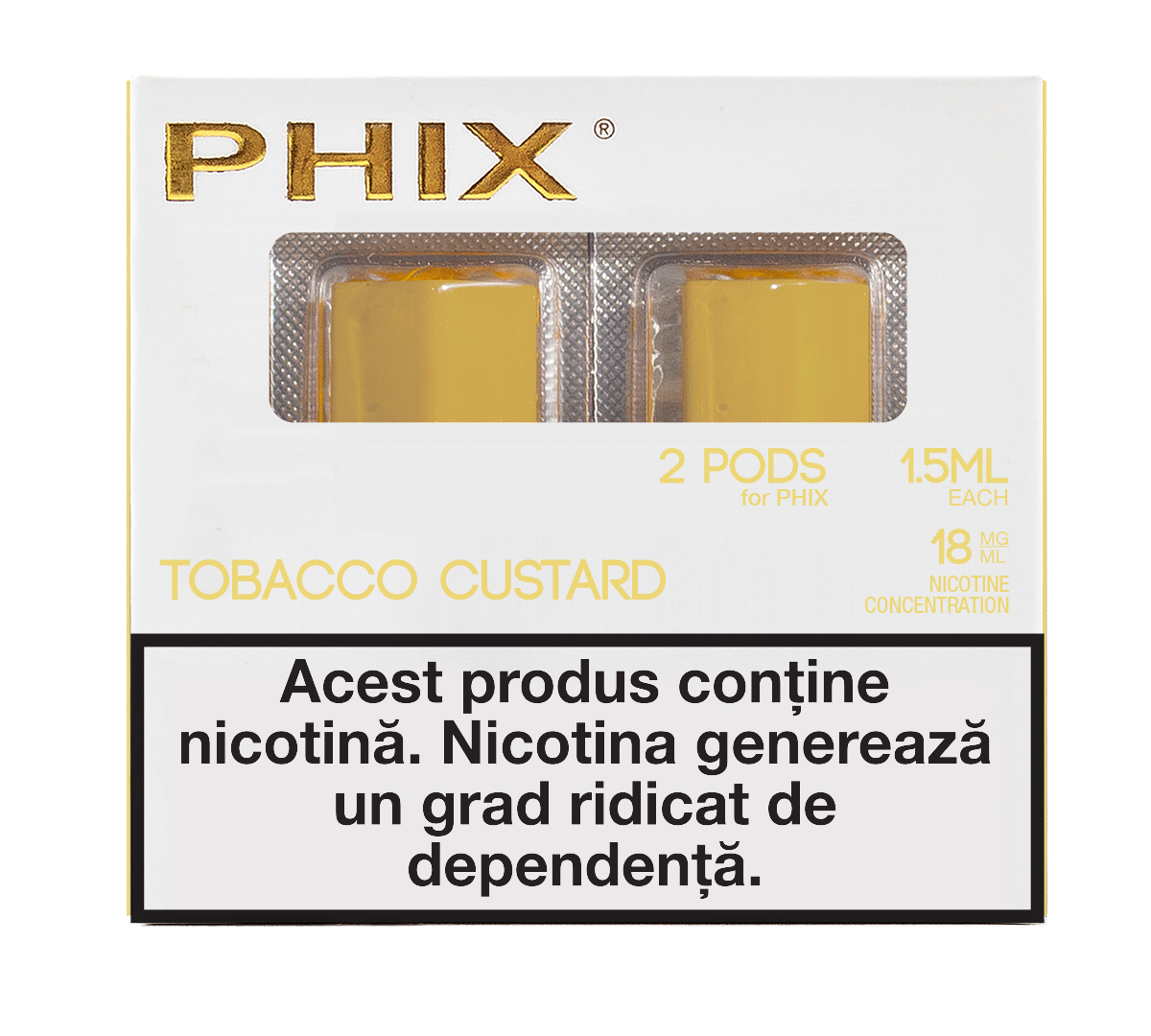 Phix PODS 2 PACK ( 2x 1.5 ml ) 18 MG Custard Tobacco