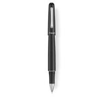 ROLLER ELMO 01 MONTEGRAPPA DIN RASINA NEAGRA CU FINISAJ DIN OTEL INOXIDABIL