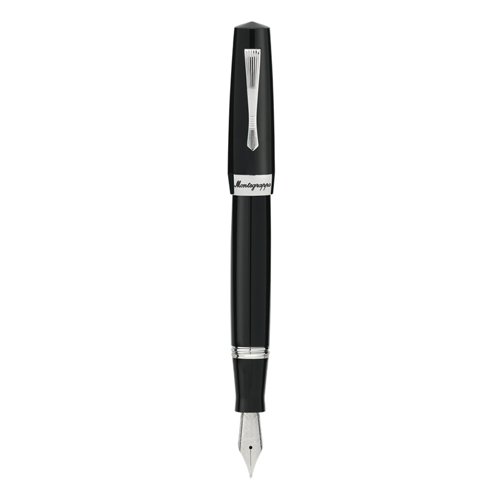 STILOU ELMO 02 MONTEGRAPPA DIN RASINA NEAGRA CU FINISAJ DIN OTEL INOXIDABIL