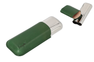 ETUI TRABUC ANGELO 2S  PIELE VERDE. METAL ANTRACIT . LUNGIME 15CM