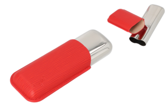 ETUI TRABUC ANGELO 2S  PIELE ROSIE. METAL ANTRACIT . LUNGIME 15CM