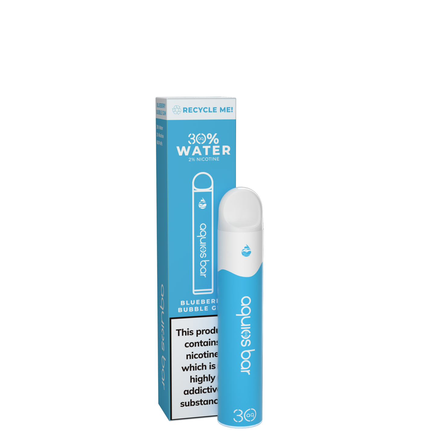 AQUIOS DISPOSABLE 2 ML RECYCABLE 20 MG BLUEBERRY BUBBLEGUM