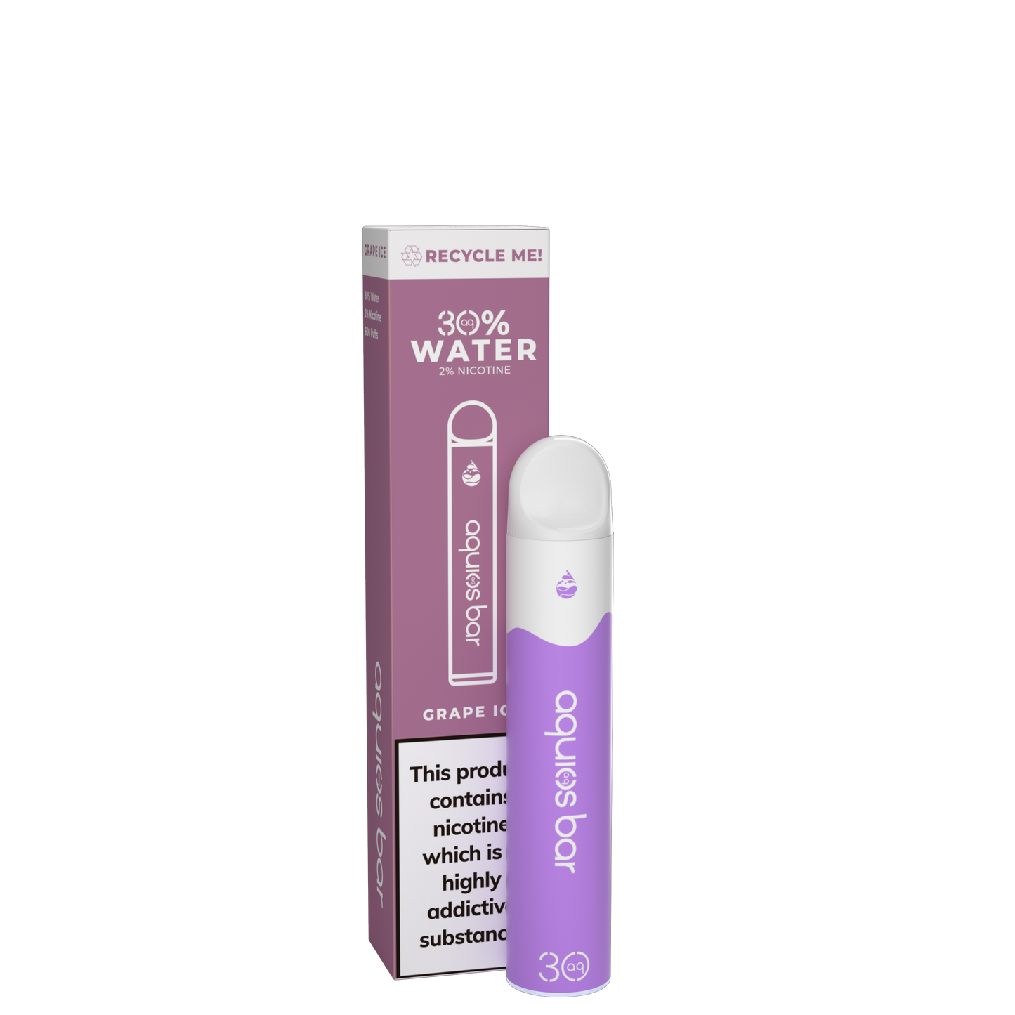 AQUIOS DISPOSABLE 2 ML RECYCABLE 20 MG GRAPE ICE