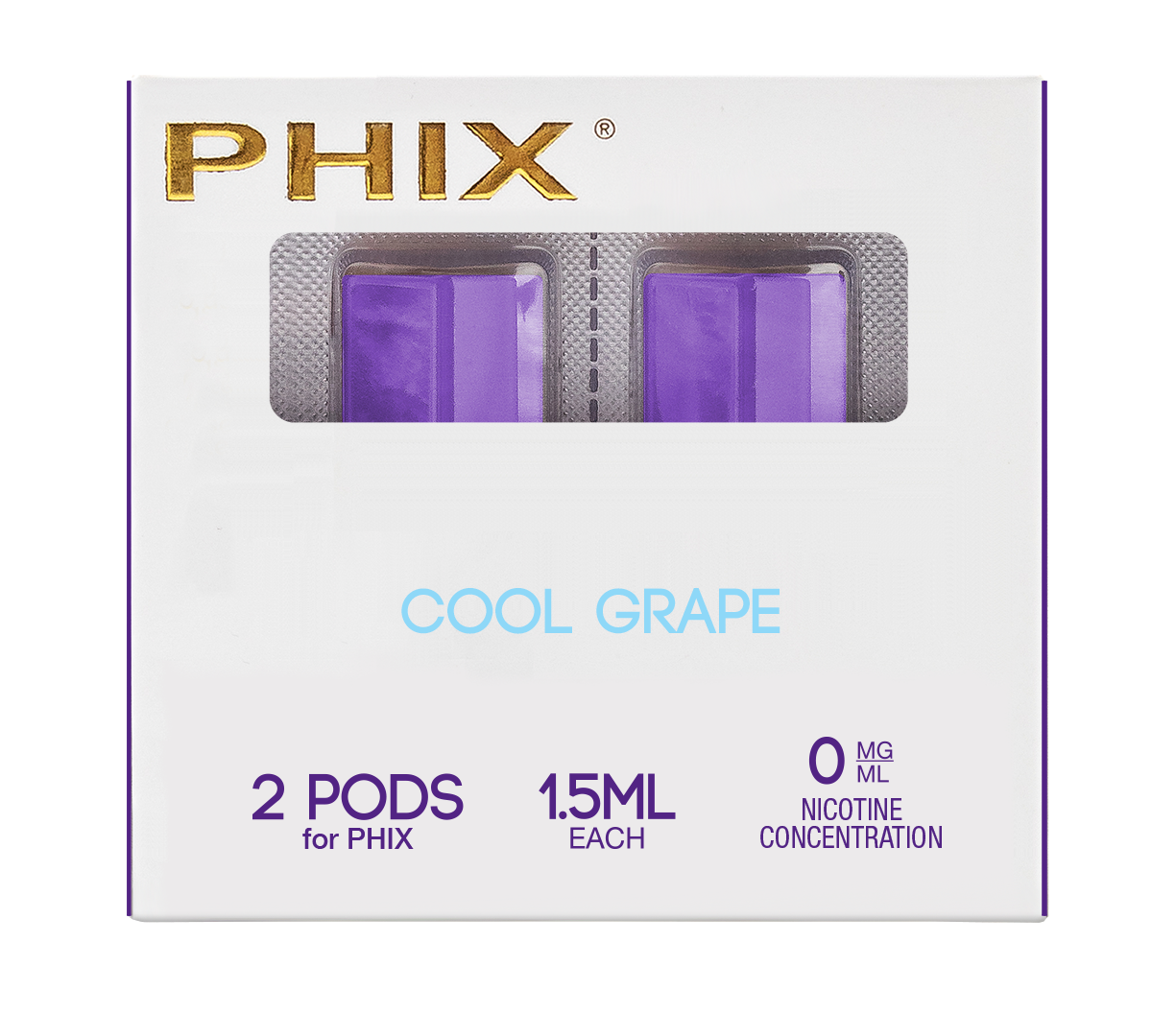 Phix PODS 2 PACK ( 2x 1.5 ml ) 0 MG Cool Grape