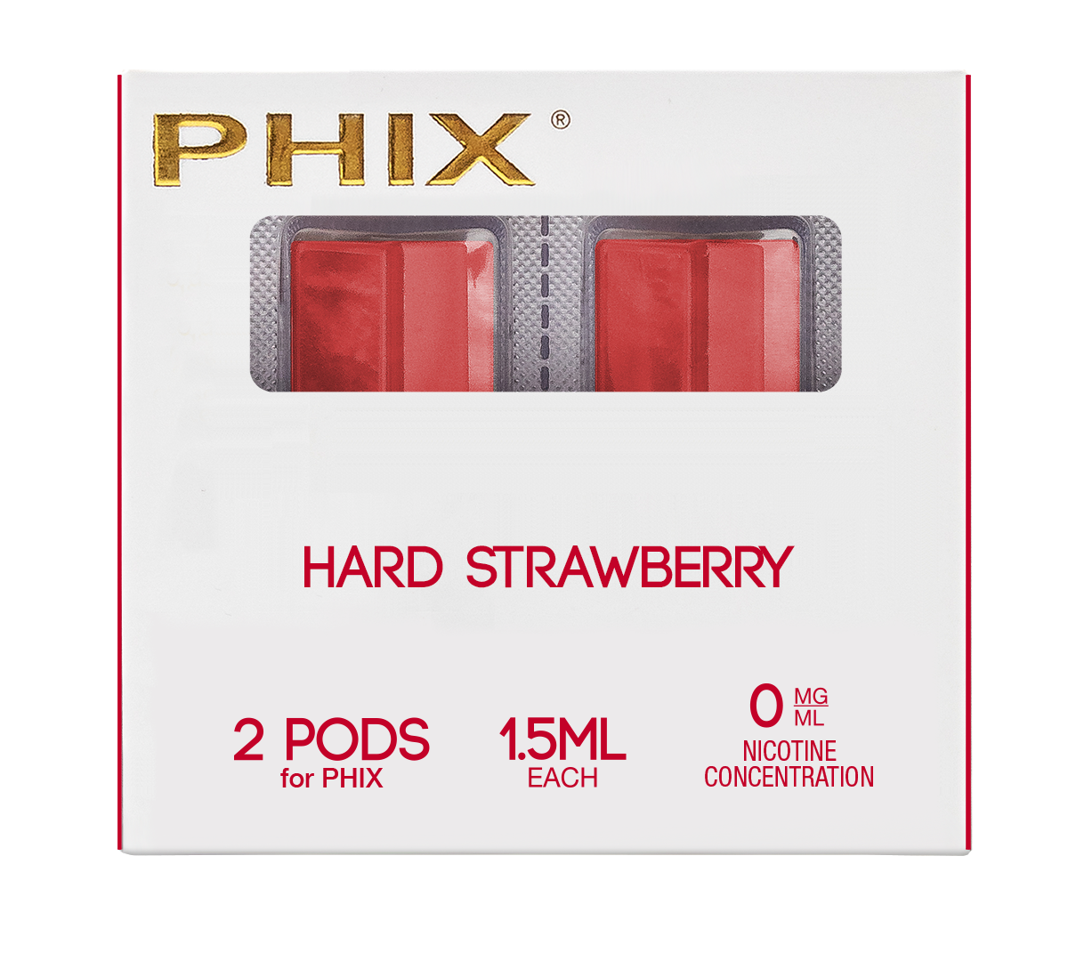 Phix PODS 2 PACK ( 2x 1.5 ml ) 0 MG Hard Strawberry