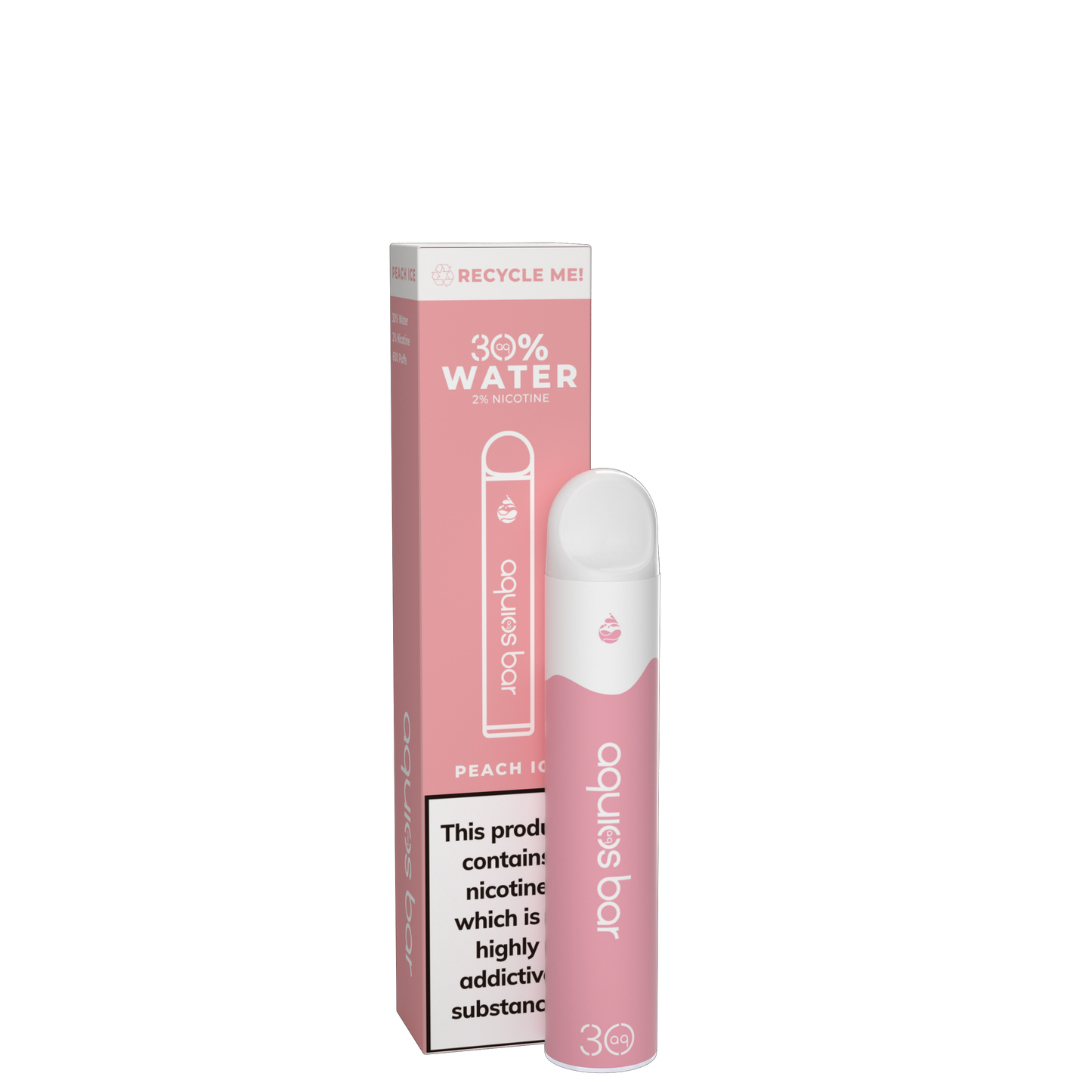 AQUIOS DISPOSABLE 2 ML RECYCABLE 20 MG PEACH ICE