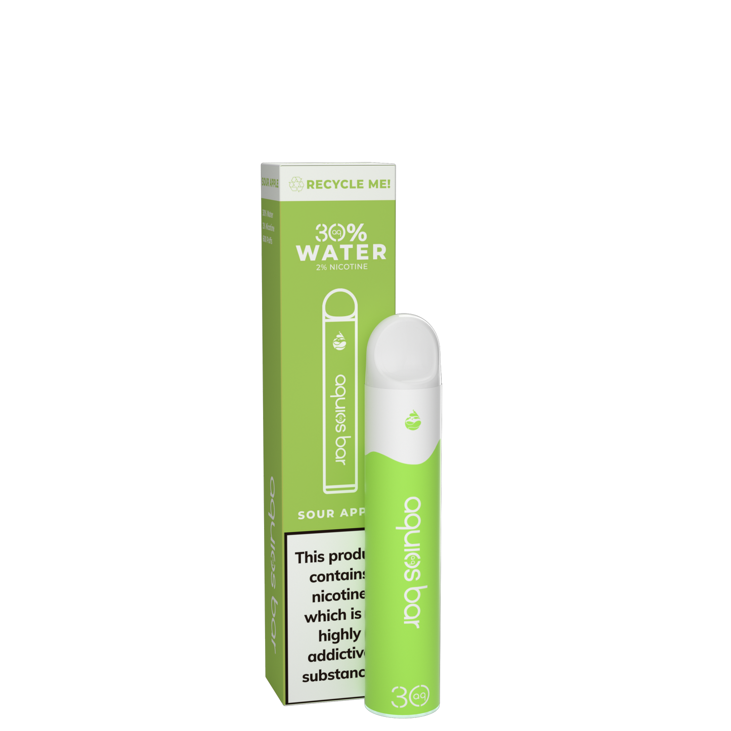 AQUIOS DISPOSABLE 2 ML RECYCABLE 20 MG SOUR APPLE