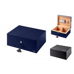HUMIDOR CASETI PARIS. ALBASTRU ÎNCHIS LUCIOS 36.8X27.7X16.6 CM