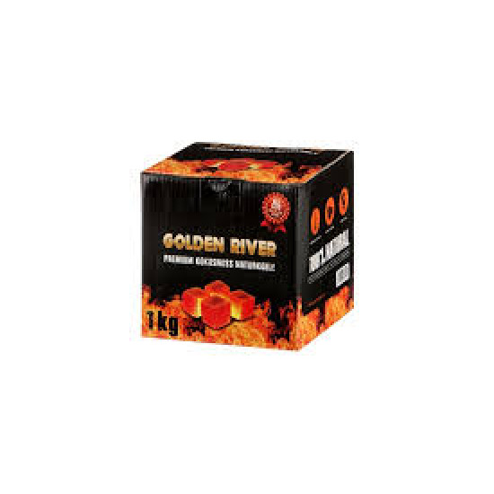 CARBUNE NARGHILEA GOLDEN RIVER  COCOS NUT 1KG_ CUBES_ 26X26X27